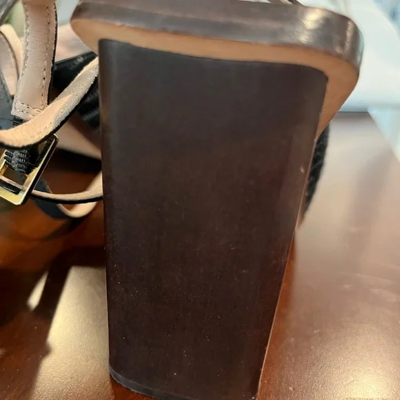 AD & Daughters Block Wooden Heel Haddix Square Toe Dress Sandals Black 9.5 NEW - Picture 5 of 11